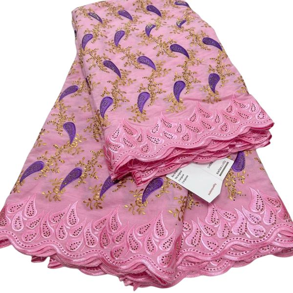 

2023 5 yards cotton cloth rhinestones swiss voile fabric nigerian women dinner formal lace dress textile sewing evening formal ladies gown p, Black;white