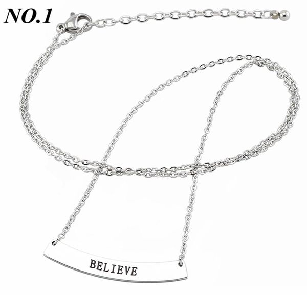 

316l stainless steel engraved positive inspirational quote pendant mantra necklace women jewelry mathch with 20inch chain4337759, Silver