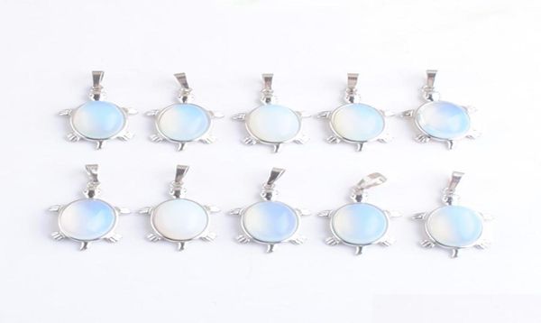 

pendant necklaces natural stone opal tiny turtle pendants reiki animal shaped cute tortoise fashion jewelry factory directly bdeho3854395, Silver