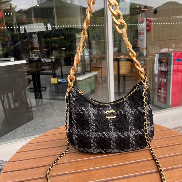 

underarm bag designer tweed bag women's chain shoulder bag tote woolen fringe hardware crossbody bag paris brand fashion flap classic w