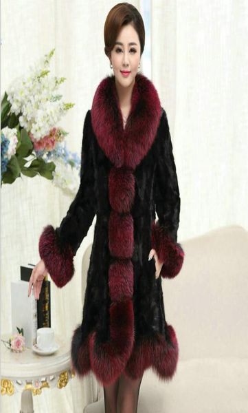

new fashion haining long section mink coat female models mink fur coat large size jacket women coat s m l  xxl 3xl 4xl 5xl 6xl7673666, Black