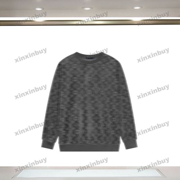 

xinxinbuy men women designer velvet sweatshirt hoodie letter jacquard printing sweater gray blue black white m-2xl, Black;brown