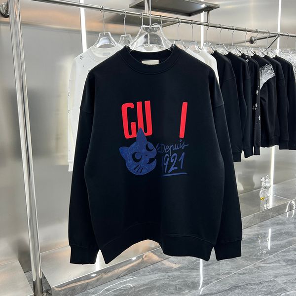 

23ss men's pullover designer printed round neck sweater basic couple embroidered spring and autumn s-2xl, Black