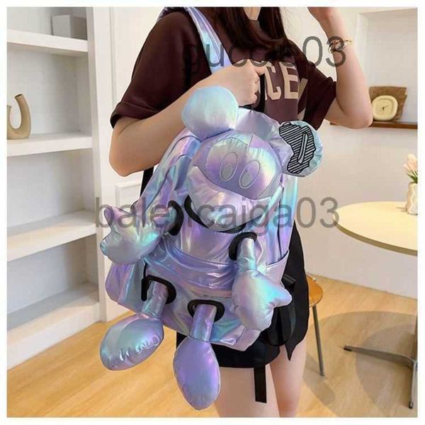 

designer cute mouse bag backpack tote shoulder micke bag handbag mens woman fashion luxurious purple waterproof oxford fabric travel lapstud