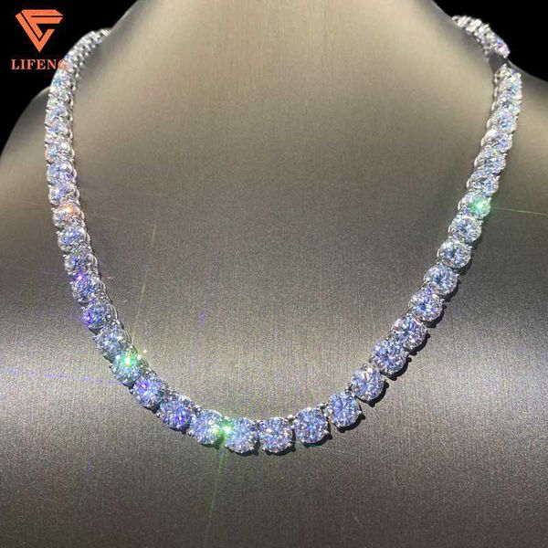

pass diamond tester large stock hip hop jewelry 8.0mm vvs moissanite diamond 925 silver iced out tennis chain necklaces