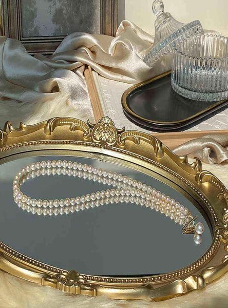 

necklaces natural bright freshwater pearl studded buckle necklace fashion leisurelight minority ins cool wind clavicle chain femal8045775, Silver