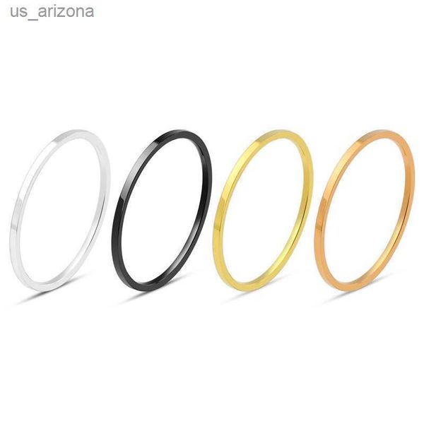 

simple 1mm thin stainless steel couple ring for women mens fashion classic lover finger jewelry birthday gifts l230620, Silver