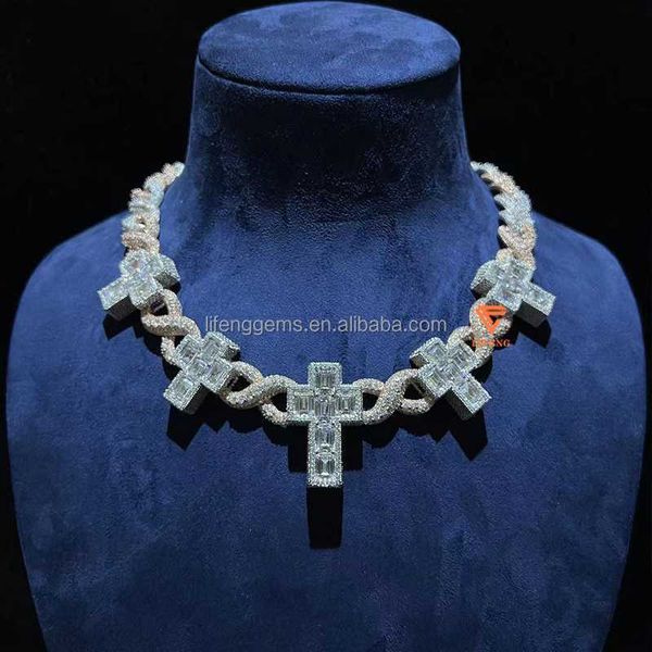 

lifeng jewelry classic luxury moissanite vvs 925 silver hip hop necklace custom moissanite pendant