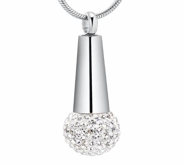

lkj11732 crystals microphone hanger pendant for music lovers ash memorial urn keepsake stainless steel cremation jewelry6069134, Silver