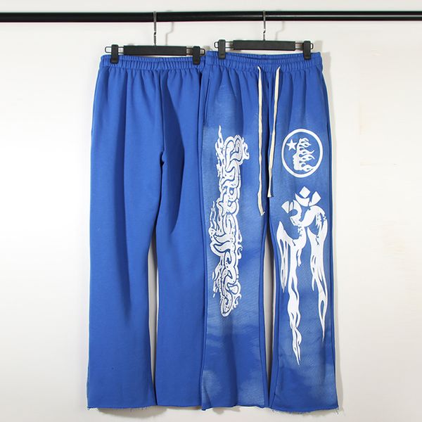 

men's pants hellstar sweatpants high street vintage flame alphabet print hellstar heavy wool fabric loose men women casual pants 230809, Black