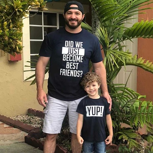 

family matching outfits did we just become friends yup funny family matching outfits and daughter son kids tshirts baby rompers clothes gift, Blue