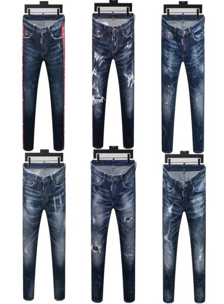 

mens 2020 luxury designer robin jeans new fashion mens jean street black holes designer white stripes jeans hiphop skateboard penc5840224, Blue