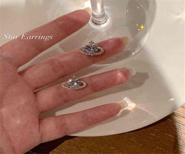 

2022 new trendy korean planet stud earring for women ear pierced wedding party jewelry gift pendientes eh3007006455, Golden;silver