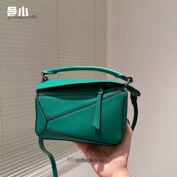 

lowe puzzle one spain girl pillow bag geometry crossbody designer lady handheld bags shoulder cowhide spliced small mesh same leather versat