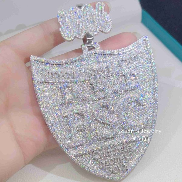

gra certificate 925 sterling silver vvs moissanite name hip hop iced out fashion jewelry pendants