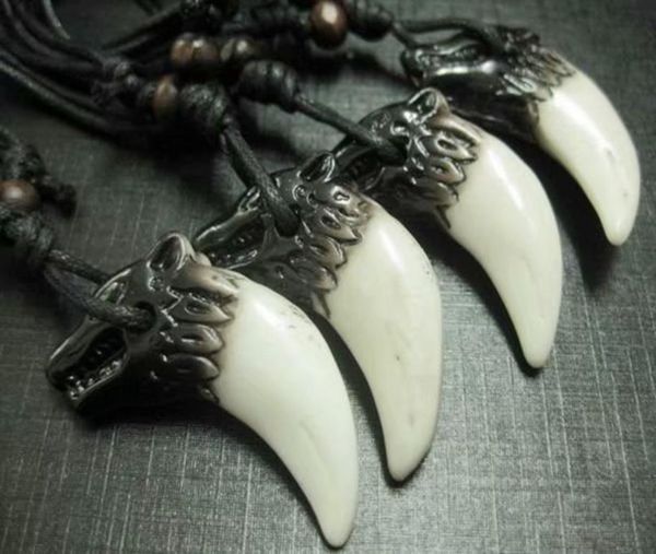 

20 pcs wolf necklace gothic punk biker jewelry gift012341414446, Silver