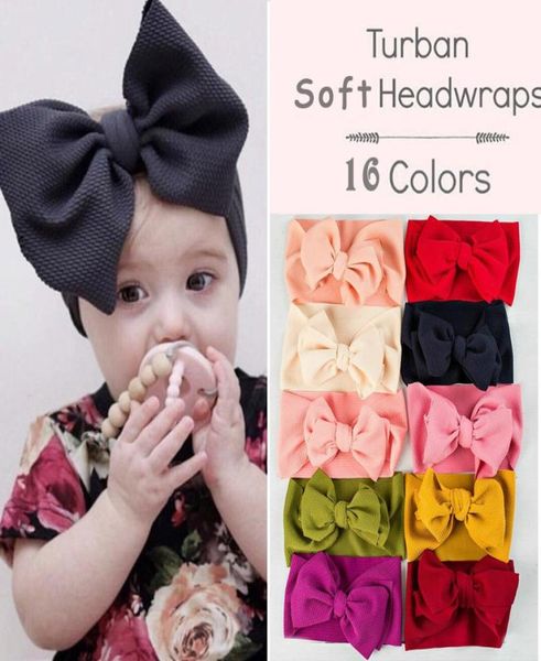 

children knot bow headbands adjustable wide big bow soft turban head wraps lovely baby girls hairbands hair accessories2935283, Slivery;white