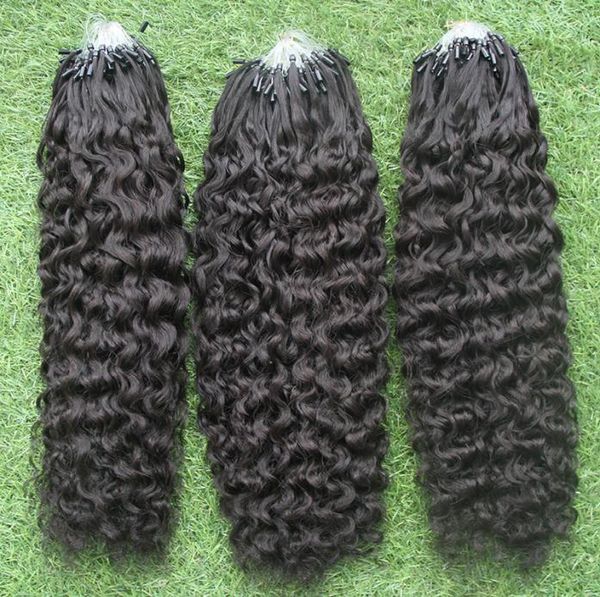 

qualit 8a brazilian human 1403903926039039 micro ring hair eextensions 1gs 100g curly extensions natural brown col2511778