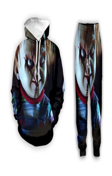 

new menwomens chucky funny 3d print casual fashion hoodiessweatpants hip hop tracksuits l165989993, Gray