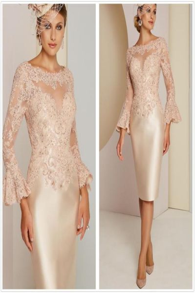 

flare long sleeves lace sheath short mother dresses tulle lace applique beaded knee length formal party cocktail dresses93237772116030, Black;red