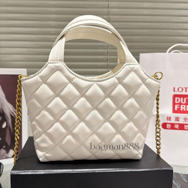 

tote bag designer luxurys handbag icare maxi large capacity quilted diamond lattice silver gold chain leather purse black beach bag designer