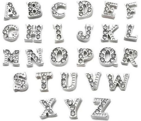 

floating charms mj1130025 260pcs silvergold half rhinestone letters alphabet az each 10 pcs for glass living memory lockets3792906, Bronze;silver