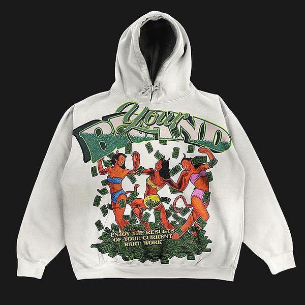 

mens hoodies sweatshirts punk letter hoodie y2k print sweatshirt men american fashion loose hiphop long sleeve trend harajuku zipper oversiz, Black