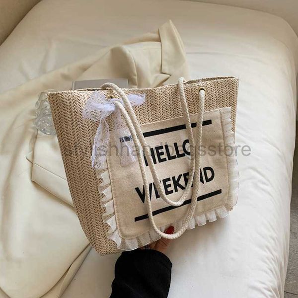 

beach bags large capacity bag for women 2023 new fashion leisure design straw woven bag for women summer simple handheld tote bagstylishhand