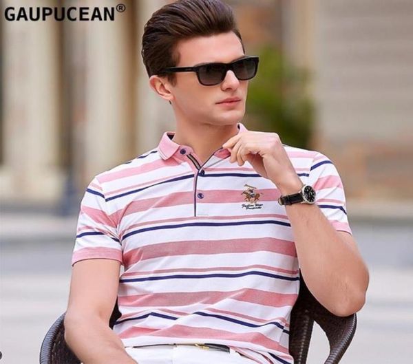 

man short sleeve polo shirt 95 cotton 5 spandex breathable summer male 2018 striped pink grey blue pique men poloshirt32792868669882, White;black