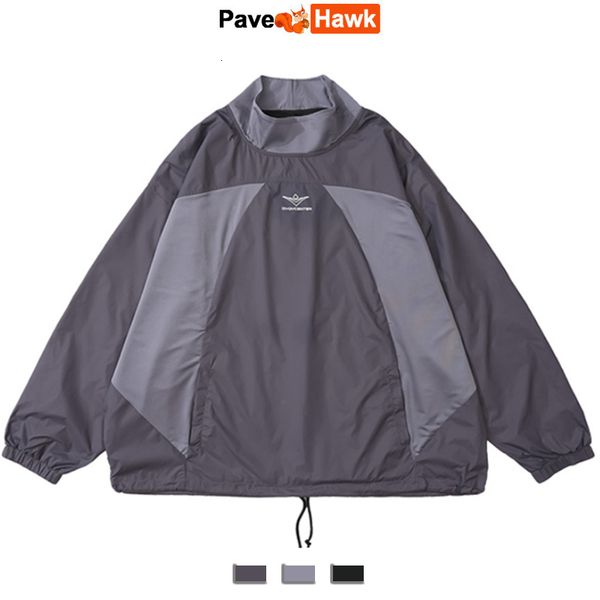 

mens jackets patchwork jacket men high street pullover varsity coat spring autumn sports windbreaker casual loose fashion 230810, Black;brown