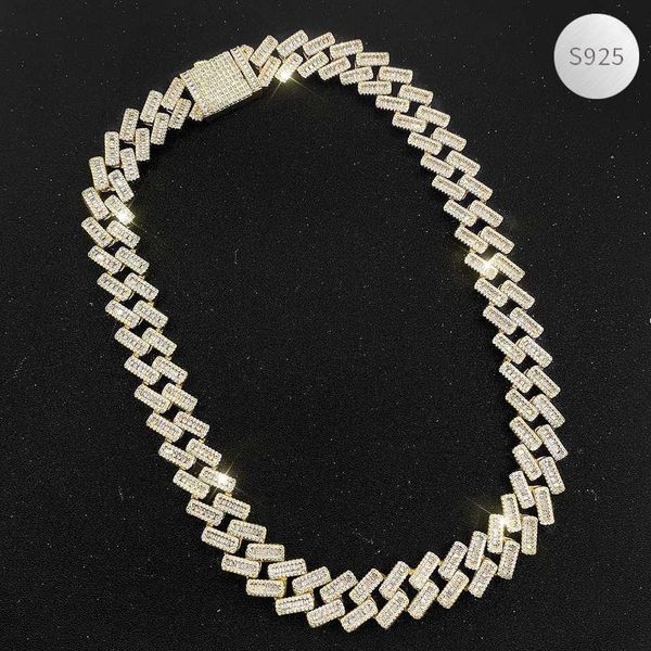 

ins hip hop jewelry 925 sterling silver cuban necklace for women men