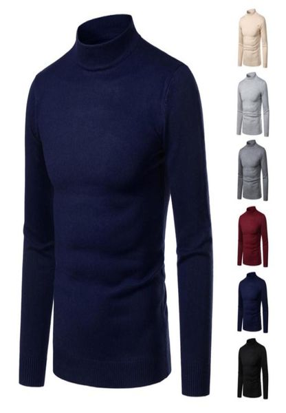 

men039s sweaters high neck cashmere knitwear autumn winter thick warm turtleneck sweater male slim pullover casual solid long s9871683, White;black