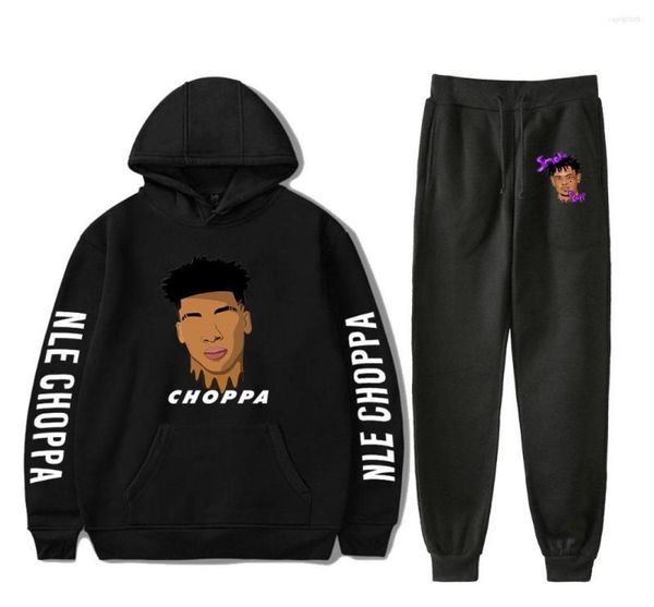

men039s tracksuits nle choppa rapper hip sweatshirt sets casual winter sport stylish hoodies sweatpants piece autumn and full l9220624, Gray