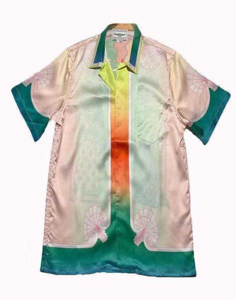 

printed shirt flower loose silk short sleeve shirts012343220835, White;black