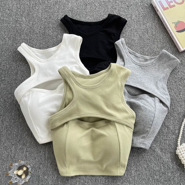 

women's tanks camis summer casual tank camis for women sleeveless hollow out corset crop with built in bras woman tanks camisoles drop, White