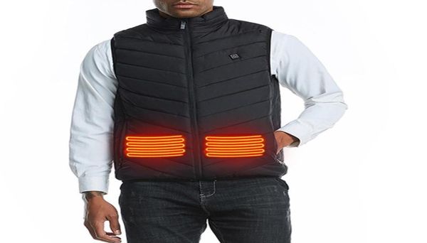 

men autumn winter smart heating cotton vest usb infrared electric heating vest women outdoor flexible thermal winter warm jacket3354777, Black;white