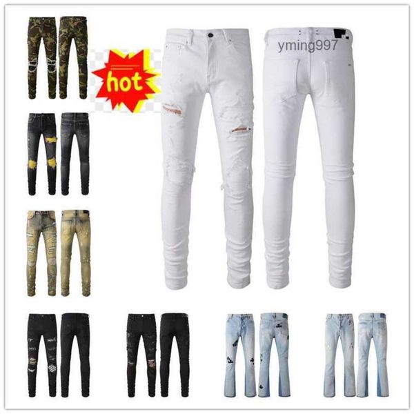 

trousers arrivals amirly mens luxury designer denim purple jeans holes 2023 jean coolguy biker pants man clothing new d8pc, Blue