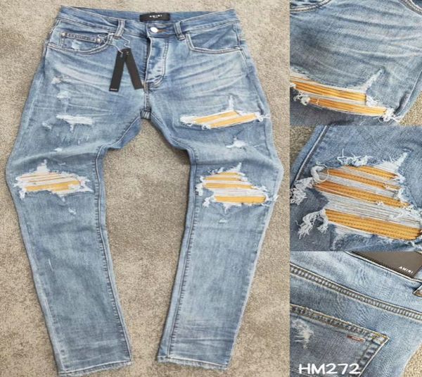 

whole classic miri hip hop pants jeans designer pants aquaman mens slim straight biker skinny loophole jeans men women rip8716974, Blue