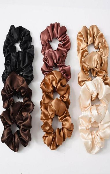 

scrunchies hairbands solid large intestine hair ties ropes sports dance hair bands girls ponytail holder hair accessories 6 design7520729, Slivery;white