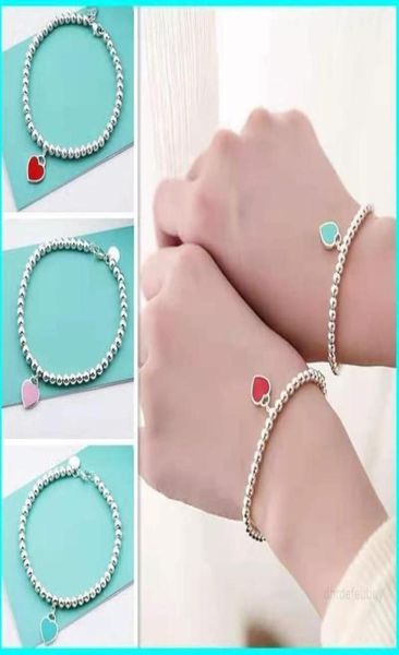 

2022 new original fashion classic 925 sterling silver love heart bracelet multicolor optional woman jewelry holiday gift chain des8033863, Black