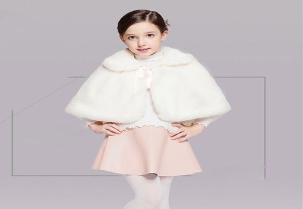 

white flower girl wedding shawls christmas costume winter wear kids039 capes lovely girls039 accessories in stock1698210, Brown;red