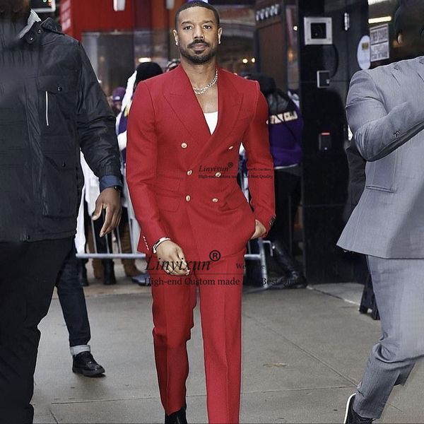 

men's suits blazers fashion red mens double breasted business blazer tuxedo prom slim fit 2 piece set daily terno masculinos completo 2, White;black