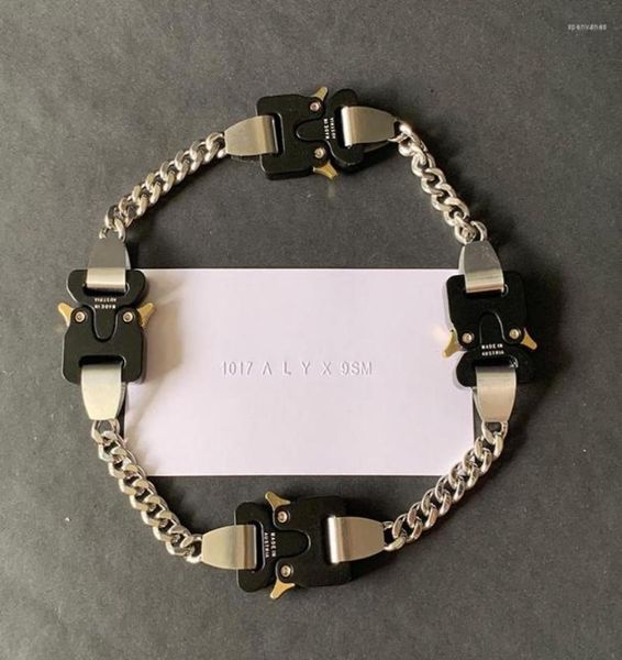 

chains 2022 titanium stainless steel 1017 alyx 9sm necklace 4 metal buckles hero chain men women accessories japanese3032097, Silver