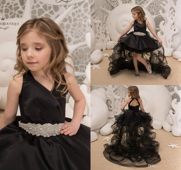

girl039s pageant dresses 2019 black flower girls dresses for weddings high low kids ball gown formal wear cocktail party9015113, White;red