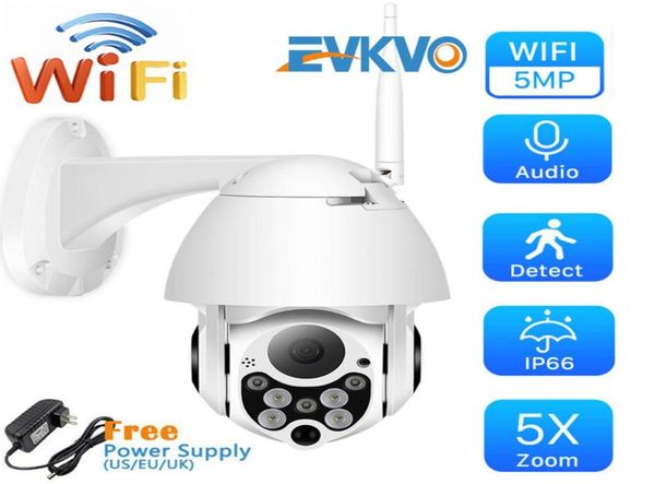 

cameras evkvo 5mp 5x zoom wireless ptz speed dome ip camera wifi outdoor fhd p2p two way audio cctv security video surveillance1602633