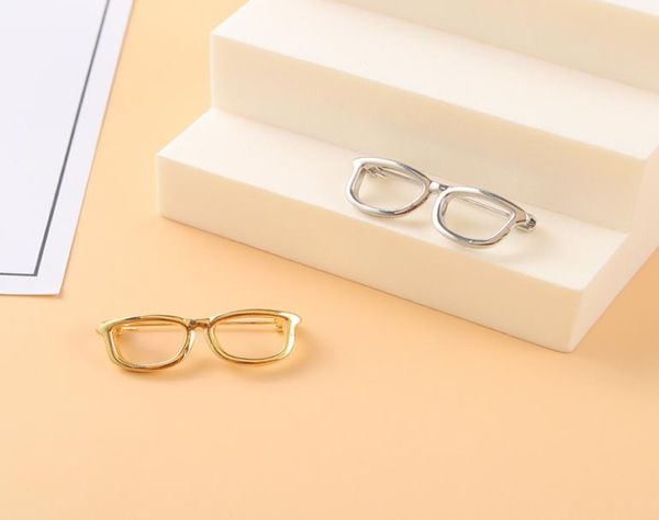 

golden glasses shape clothes brooches lovers alloy hollow out eyeglasses lapel pins women men sweater backpack hat clothing9584184, Gray