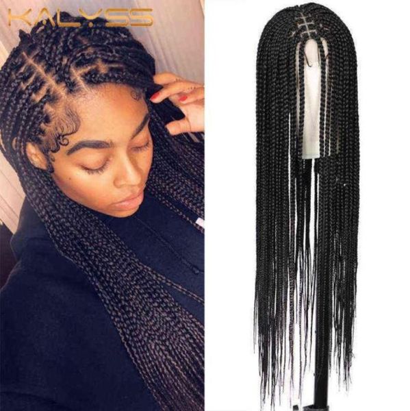 

nxy hair wigs kalyss 36 inches full lace front knotless box braided with baby super long synthetic braids wig for black women 05054700858