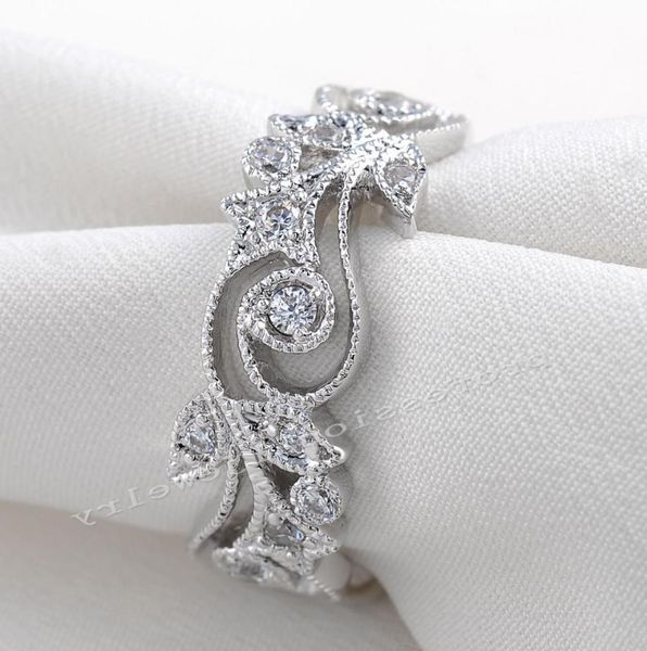 

victoria wieck brand new vintage jewelry 925 sterling silver simulated diamond gemstones wedding engagement party band flower ring2254527, Slivery;golden
