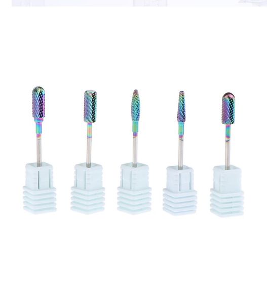 

5pcsset alloy small barrel head nail drill bit set nail tips grinding head7382884