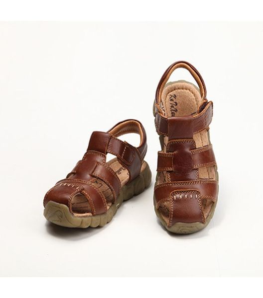 

2019 new kids children boys summer genuine leather sandals for teenagers boys baby rome white student sandals plus size shoes6396777, Black;red